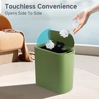TIPGO 5 Gallon Motion Senor Bathroom Trash Can with Lid, Automatic Garbage Can Touchless, Smart Plastic Waste Basket for Narrow Spaces, Bathroom, Office, Bedroom, Living Room (Green)