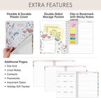 Essential PRO 2026 Daily, Weekly & Monthly Planner, 7"x9": 14 Months (Nov 2025 - Dec 2026) Monthly Tabs,Daily Tracking,Notes Pages,Storage Pocket,Bookmark w Sticky Notes (Colorful Botanicals)