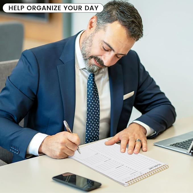 To Do List Notepad, 120 Pages 6.7x9.8" to Do List Notebook Undated Daily Planner Notepad with Task Checklist Home Office School Supplies