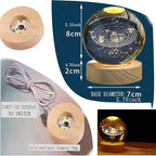 C&M 3D Whale Crystal Ball Night Light,WhaleFigurine Lamp,Decorative Glass Sphere Ball Paperweight Crystal Sea Animal Decorations for Home (Whale)