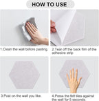 Vuzvuv 8 Pcs Hexagon Bulletin Board with 50 Pushpins & 10 Wooden Clip Pins Adhesive Cork Board for Wall，Felt Pin Board for School，Office Decor（Green Brown）