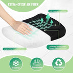Aurssa Air Fiber Office Chair Cushion - Ergonomic Seat Cushion for Orthopedic Coccyx, Relief Hip & Back Support - Doctor Recommended Cushion for Long Sitting Worker Driver & Handicapped (Black)