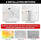 YOHOM No Drilling File Holder Wall Mails Magazines Organizer Adhesive Door Mount, Single Pocket, (White 1) (WHITE, 1 PCS)