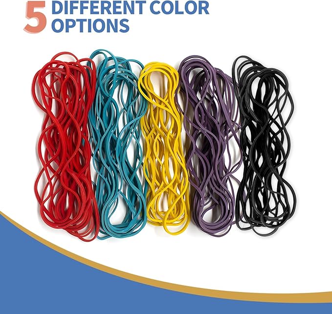 50Pack Trash Can Rubber Bands,5 Colors Large Rubber Bands,Heavy Duty,Reusable Elastic Bands for 13-30 Gallon Bins for Office Supplies File Folders Box Books,Bundle Rugs, BBQ Covers