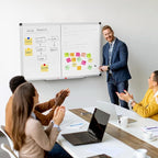 NEWBULIG White Board, 36" x 24" Magnetic Dry Erase Board for Wall with 1 Dry Eraser & 2 Multi-Color Markers & 4 Magnetic Pins, Silver Aluminum Frame for Office, Home, School