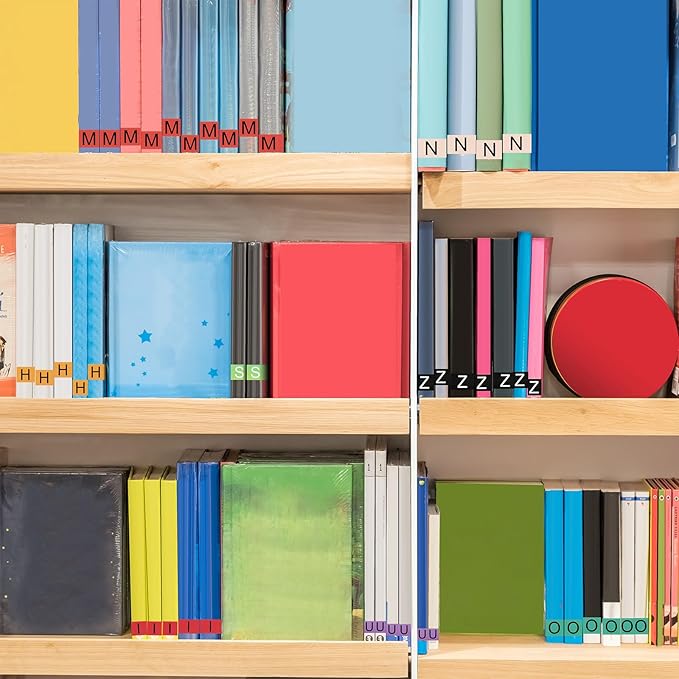 20 Sheets Alphabet Book Spine Labels File Folder Labels File Labels Alphabet Letters Teacher Supplies Stickers for Classroom Book Organization(Mixed Colors)
