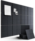 Fluxynara Large Felt Bulletin Board 48" x 36" Cork Board Alternative-12 Pack with 70 Safe Removable Adhesive Tabs, Cork Boards for Walls for Home Office Classroom Pin Board-Deep Charcoal Blue