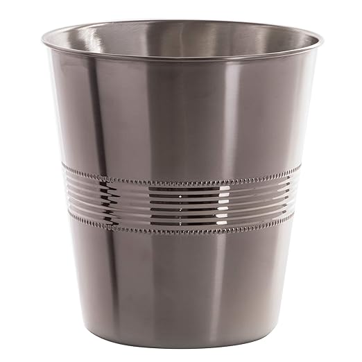 BINO Metal Waste Basket for Home, Office, Bathroom, Dorm, Kitchen and More | Trash Can Bin for Bedroom | Desk Trash Can | Home Essentials