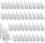 JEFURE 40 Pcs Correction Tape, 39.4 Ft White Wrong Out Tear-Resistant Bulk, Instant Corrections Easy To Use Applicator for School, Office, Note Taking, Journal (Tape Width 0.2 in, Clear)