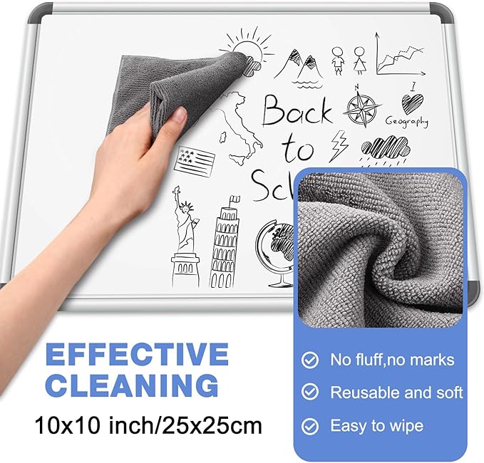Dansib 24 Pack Non-toxic Whiteboard Cleaner 8.5fl oz Dry Erase Board Cleaner with 12 Cloths Non-toxic Dry Erase Cleaning Spray Removes Stubborn Marks from Whiteboards