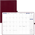 POPRUN Monthly Planner 2026-2027 (Large-8.25'' x 11.75''), 16 Months Calendar(Dec 2025-Mar 2027) Appointment Book with Stair Tabs, Inner Pockets, Pen Holder, PU Leather Softcover - Burgundy