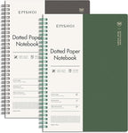 EMSHOI Dotted Journal Spiral Notebook 7.48" x 10.15" - 2 Pack 320 Pages 100gsm Thick Paper, B5 Dot Grid Notebook, Plastic Hardcover Journals for Writing Drawing Women Men Work School Supplies