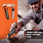 JOYUMY 3 Pack Utility Knife Box Cutter Retractable, Compact Box Knife for Cartons, Cardboard and Boxes, with 10 Piece 18mm Wider Snap-off Blade Razor Sharp Blade, Perfect for Office and Home Use