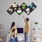 Large Cork Board Alternative 48" X 36" Bulletin Board - 12 Pack Removable Felt Wall Tiles, Cork Wall Tiles Bulletin Board Home Office Essentials - Black