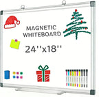 Grtard 24" x 18" Magnetic Dry Erase Whiteboard for Wall, Hanging Magnetic White Board with Marker & Magnets, Smooth Writing Dry Erase Board for Office & Home, Christmas Practical Gift Idea