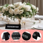 14 Pcs Reserved Table Signs, Black Reserved Signs Reserved Seating Signs, Reserved Table Signs Acrylic Reserved Table Tent Signs, Reservation Seat Signs for Wedding Restaurant Office Meeting Chairs