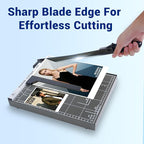 LSINBIU Guillotine Paper Cutter, 12" Cut Length Paper Trimmer with Sharp Blade and Metal Base, 12 Sheets Capacity with Safety Guard, Precision paper slicer for Cutting Paper, Card,Photos,Vinyl