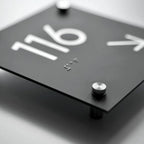 Bsign Office Door Numbers - Acrylic Room Signs - Gray Door Plates