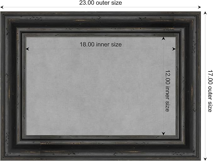 Amanti Art Black Framed Magnetic Board 17x23 Small Vision Board for use with Magnets, 100% Metal Sheet to Display Items as Office Decor or for Home Organization in mudroom, Kitchen or Kids Room