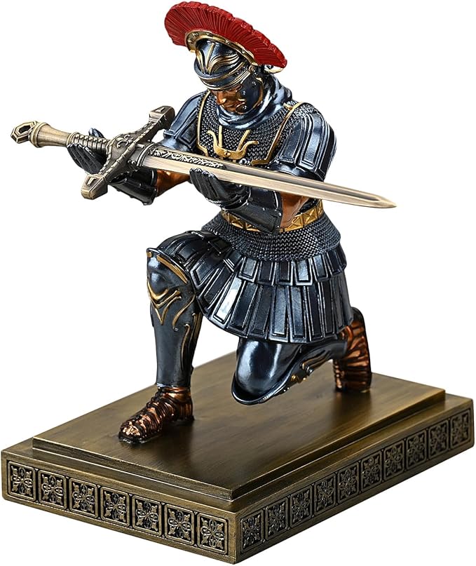 HDMbigmi Roman Legion Soldier Knight Pen Holder Pen Stand Desk Organizers and Accessories for Office and Home(Blue)