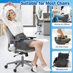 DailyCuddles Seat Cushion, Chair Cushions for Office Chairs/Desk Seats/Wheelchair - Hip&Sciatica&Tailbone Pain Relief Memory Foam Office Chair Cushion for Long Sitting Office Workers, Grey
