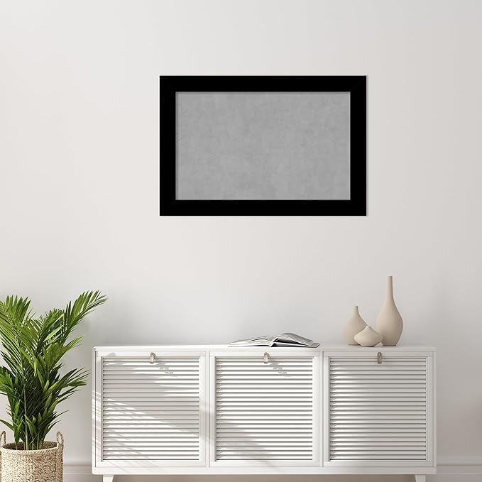 Amanti Art Black Framed Magnetic Board 25x37 Large Vision Board for use with Magnets, 100% Metal Sheet to Display Items as Office Decor or for Home Organization in mudroom, Kitchen or Kids Room