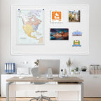 Bulletin Board - 23.5 x 17.5 inches Decorative Felt Pin Board - Cork Board Alternative for Wall - Foldable Photo Board Self-Adhesive Prayer Board with 20 Pushpins - Warm White