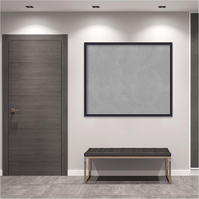 Amanti Art Black Framed Magnetic Board 43x51 Oversize Vision Board for use with Magnets, 100% Metal Sheet to Display Items as Office Decor or for Home Organization in mudroom, Kitchen or Kids Room