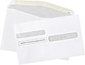 50 W2 Tax Envelopes, For 4-Up Style W-2 Tax Forms 50 pack Gum Seal Security Double Window W2 Envelopes