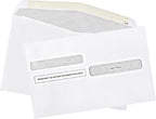 50 W2 Tax Envelopes, For 4-Up Style W-2 Tax Forms 50 pack Gum Seal Security Double Window W2 Envelopes