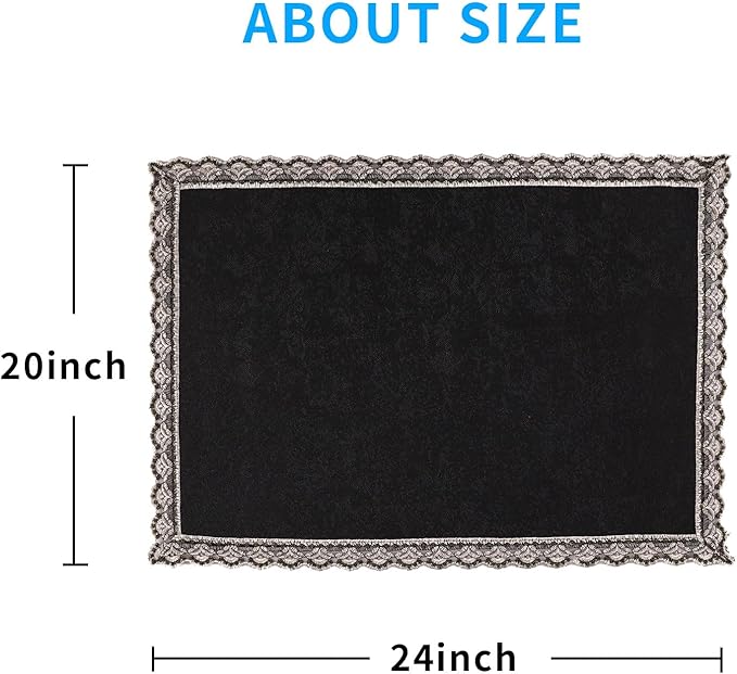 MINJIATEX Couch arm Covers,Non-Slip lace Sofa arm Covers Set of 2 Washable Sofa armrests Covers for Living Room Recliner Chair arm Cover Protectors for Leather Sofa armrest slipcover (GYDF-Black)