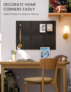 Fluxynara Felt Bulletin Board Tiles -28"x18" with 40 Adhesive Tabs, Cork Board Alternative for Office Decor, Push Pin Board Wall Organizer 6-Pack (Charcoal Gray)