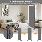 Room Divider(1 Panel-22in) Wall Divider for Room Separation, Portable Privacy Screens W/Wheels, Metal Frame Freestanding Room Separators 5.6FT Room Partitions and Dividers