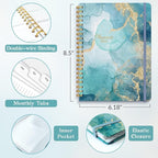 2026 Planner, A5 Weekly and Monthly Planners with Tabs, Spiral Bound Daily Calendar 2026 Planner, Agenda Organizers from Jan. to Dec., Hardcover Habit Tracker Journal 6.18" x 8.5"(Grey Marble)