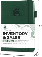 Clever Fox Inventory & Sales Log Book for Small Business – Inventory Ledger Book, Inventory Notebook, Order Tracker Book for Purchases, Sales & Reorders – Undated, Hardcover, A5, Dark Green