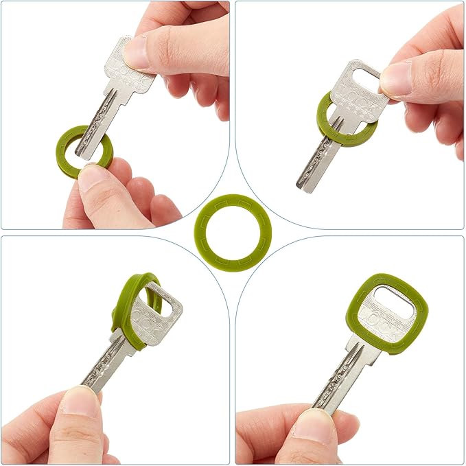 Blulu 80 Pieces 1Inch Colored Key Covers Caps Tags Covers Set Plastic Key Color Identifier Rings Toppers(Retro Color)