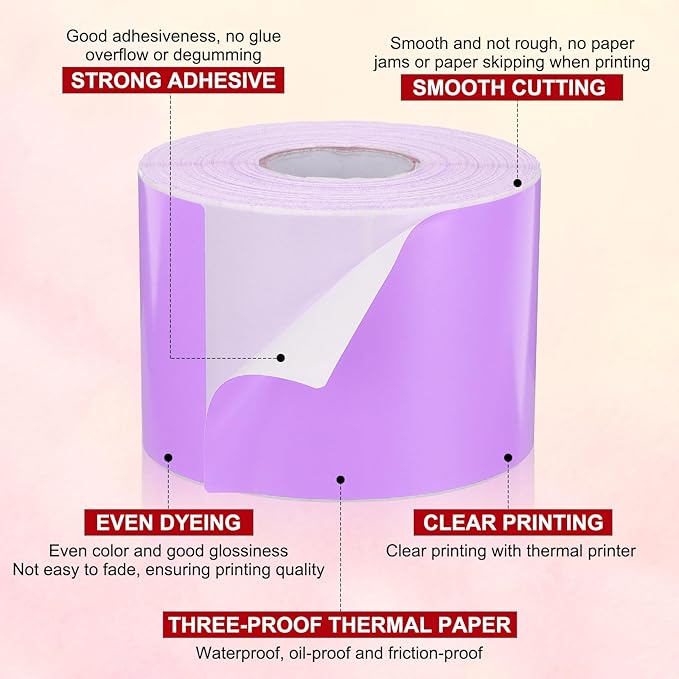 PATIKIL 3 x 5 Inch Rectangle Inventory Color Coding Labels 1 Roll, Square Self-Adhesive Inventory Label Stickers for Office Home Organization Name Tags, 500 Per Roll, Purple