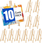 ESRICH 10pcs 17 Inch Tabletop Easels,Wood Easel for Painting,Tripod, Paint Party Easel, Kids Student Desktop Easel for Painting,Paint Easel for Canvas Paint