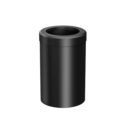 Gatco 1912 Modern Round Waste Basket, Matte Black / 11.88"H x 7.63" Dia Open Top Stainless Steel Trash Can with Removable Lid, 11 Liter Capacity
