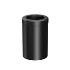 Gatco 1912 Modern Round Waste Basket, Matte Black / 11.88"H x 7.63" Dia Open Top Stainless Steel Trash Can with Removable Lid, 11 Liter Capacity