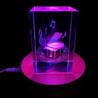 XINDAM 3D Piano Paperweight Laser Etched in Crystal Glass Cube for Graduation Christmas Birthday Valentine's Day