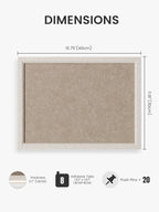 Fluxynara Felt Cork Board Alternative, Felt Bulletin Board 16" x 12" Oatmeal Frame with 8 Adhesive Tabs, Pin Board for Home Office, Classroom, Entryway, Kitchen Wall Decor—Deep Camel
