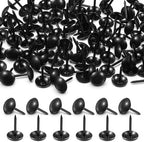 100 Pcs Black Thumb Tacks for Wall, Black Push Pins for Cork Board, Flat Thumb Tacks for Upholstery and Carpet on Wood