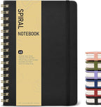 Graph Spiral Journal Notebook, A5 Hardcover Spiral Journals for Women Men, 100 GSM Graph Paper Notebooks, 150 Pages Spiral Bound Grid Notebook for Writing Note Taking Work 5.75" x 8.38" Black
