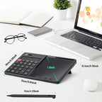 HIHUHEN Calculator with Writing Pad - Solar & Battery Dual Power Supply - 12-Digit Large Display Calculator for Business and Office Use (Black)