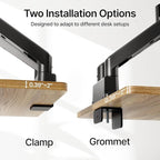 monTEK Dual Monitor Mount Monitor Arms for 2 Monitors for 17 to 35 Inch Curved Screen Holds 35 Lbs Adjustable Heavy Duty Monitor Desk Mount Cable Management, VESA 75/100mm,MA1007BK-D