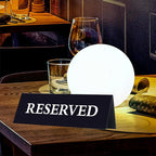 6 Pieces Plastic Reserved Table Sign for Wedding Acrylic Double Side Table Tent Black Guest Reservation Tables Seat Sign 7.9 x 2.7 Inches Reserve Seating Signs for Restaurant Chairs Wedding