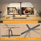 SIBRILLE LED Desk Lamp for Home Office - Remote Control Desk Light Computer Lamp with clamp, 22W, Dimmable, Color Changing, Touch Control, Height Adjustable, Black Table Task Light Bar for Work