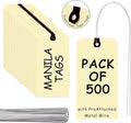 INNOVART Shipping Tags - Double Wired 8" x 4", Manila Wire Tags with Reinforced Eyelet, Case of 500