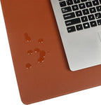 Desk Pad Blotter,Wolaile 36x17 in Large PU Leather Mouse Pad,Waterproof Non-Slip Writing Desktop Protector Mat,Office Desk Accessory,Brown